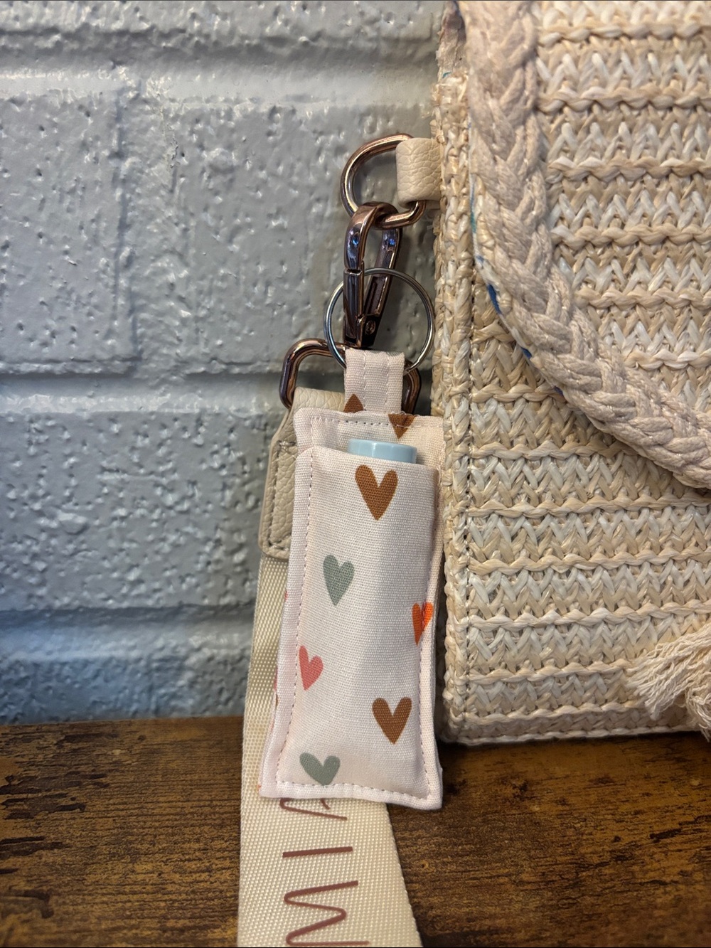 Heart Keychain Chapstick Holder